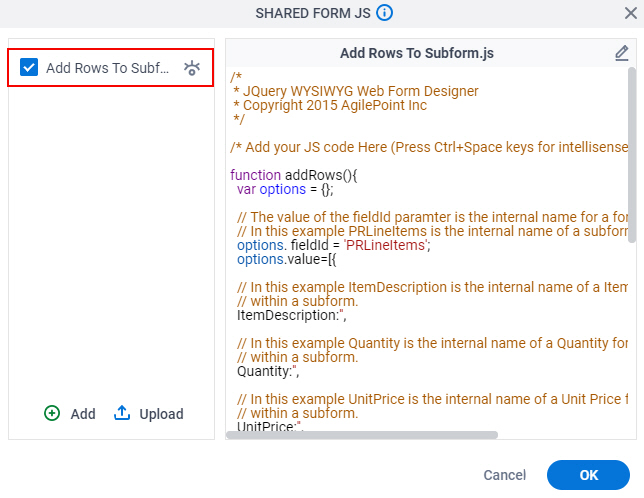 Select Js File