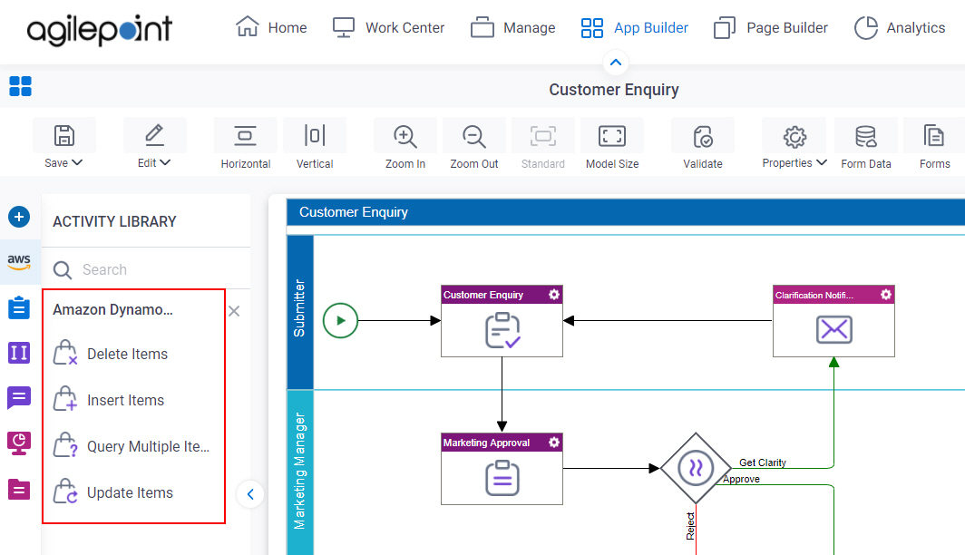Process Activities for Amazon DynamoDB