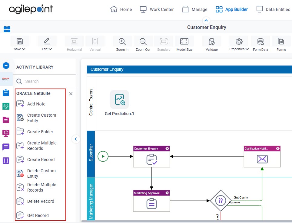 Process Activities for Oracle NetSuite