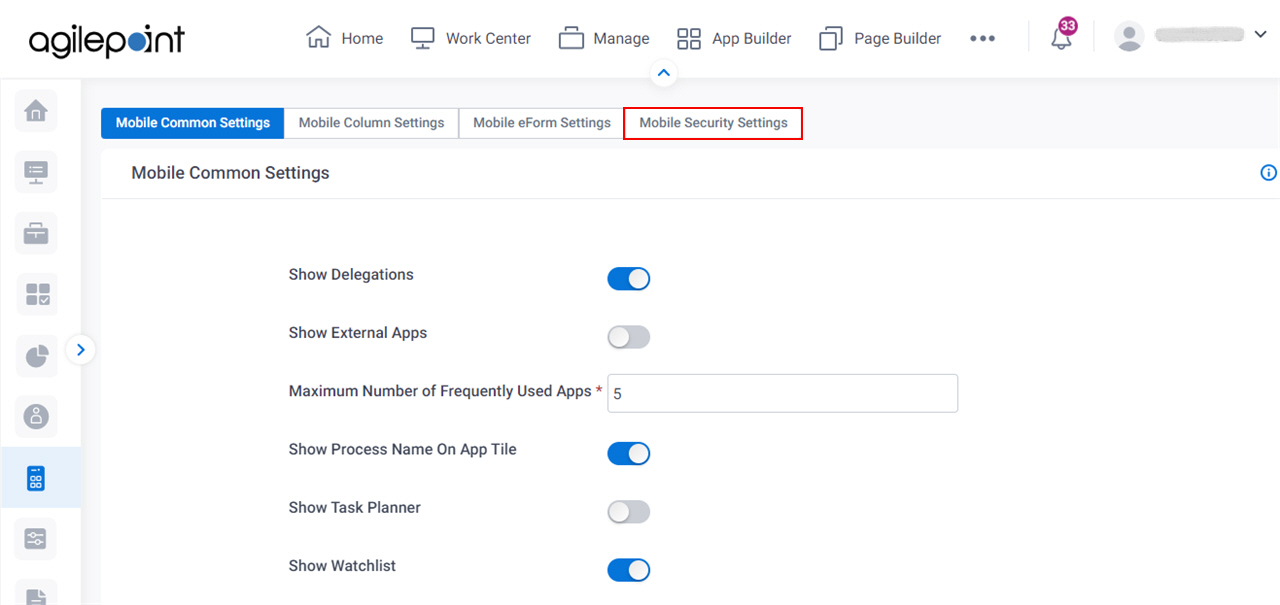Click Mobile eForm Settings