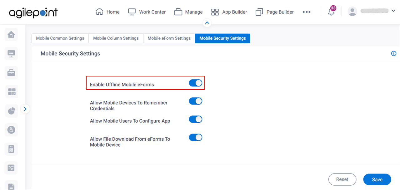 Turn On Enable Mobile eForms