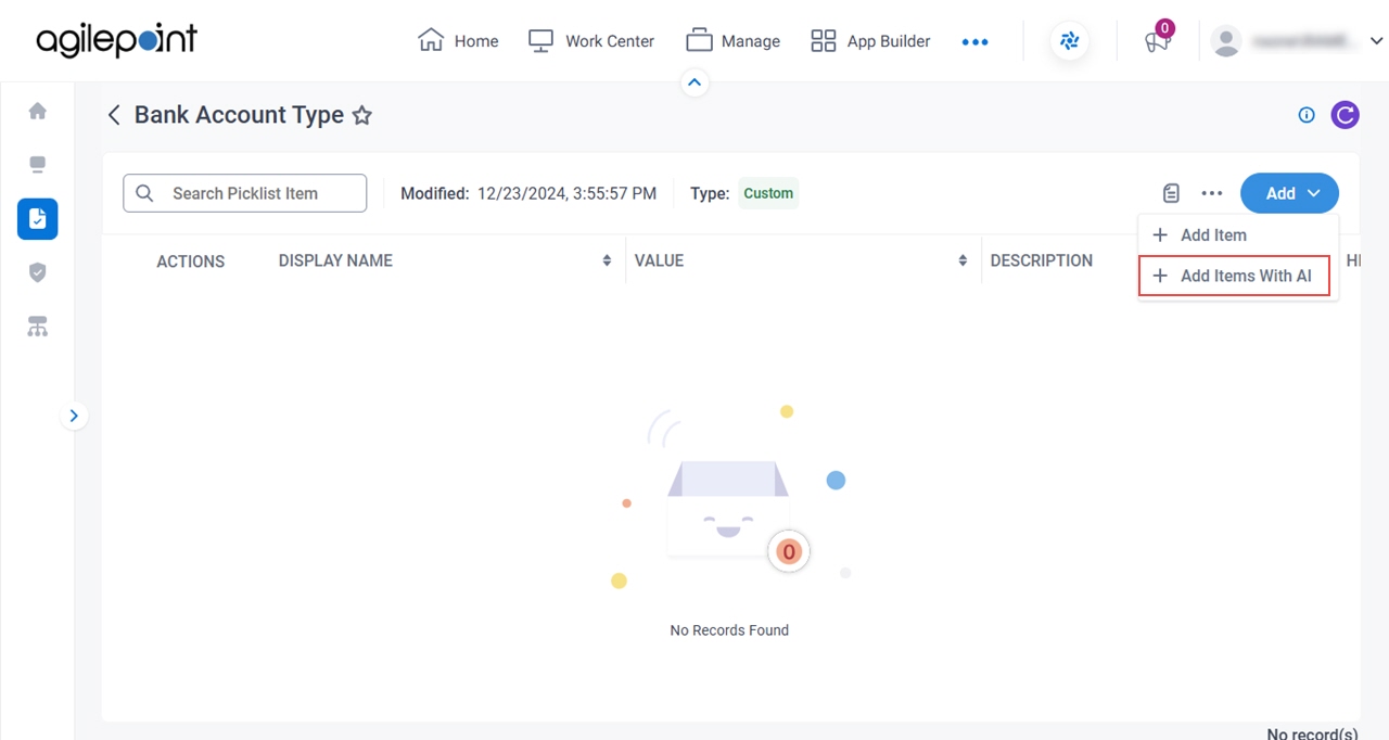 Click Add Items With AI