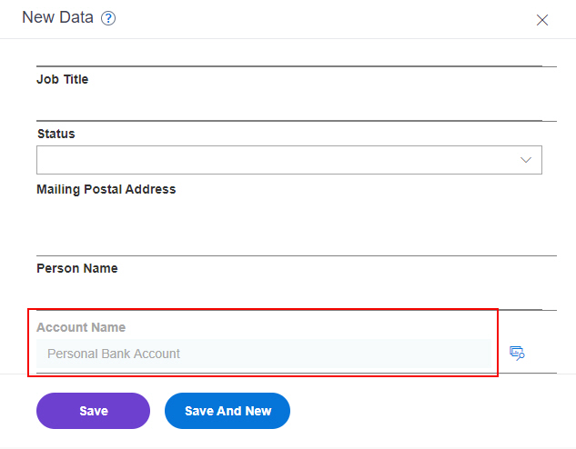 Personal Bank Account