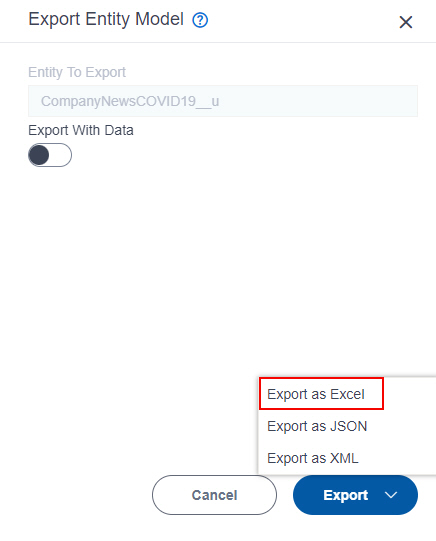 Click Export As Excel