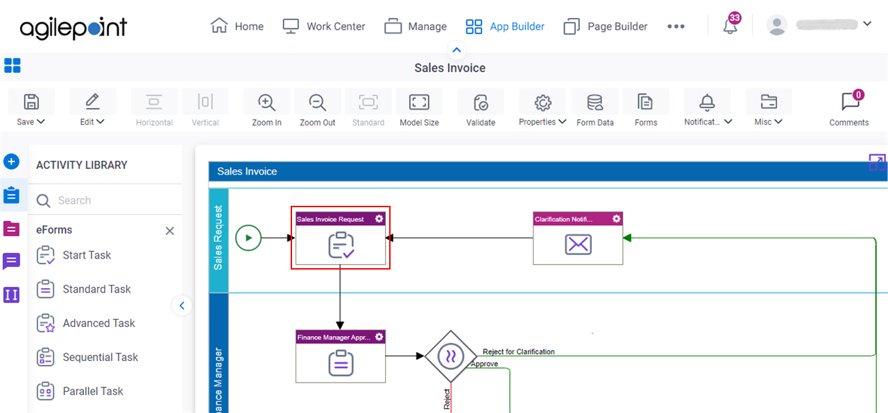Click Sales Invoice Request