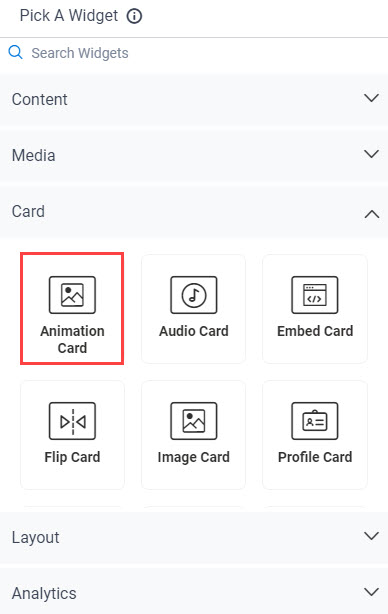 Animation Card Widget