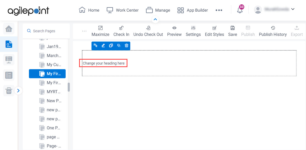 Heading Widget Value