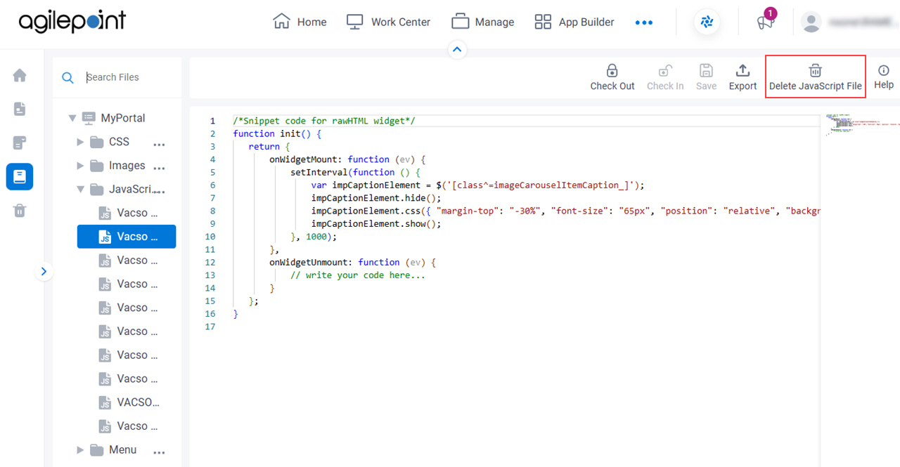 Click Delete JavaScript File