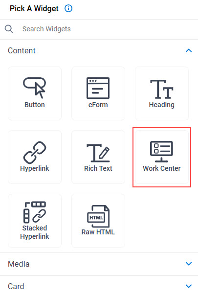 Click Modern Work Center Widget