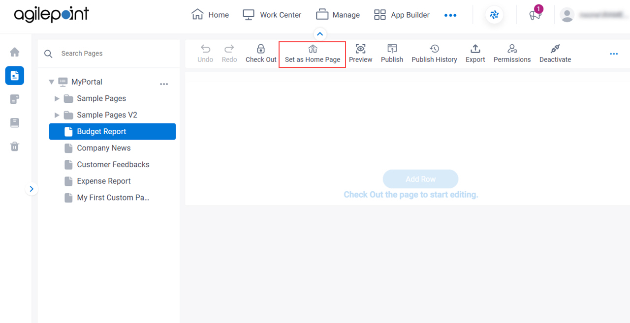 Set As Home page
