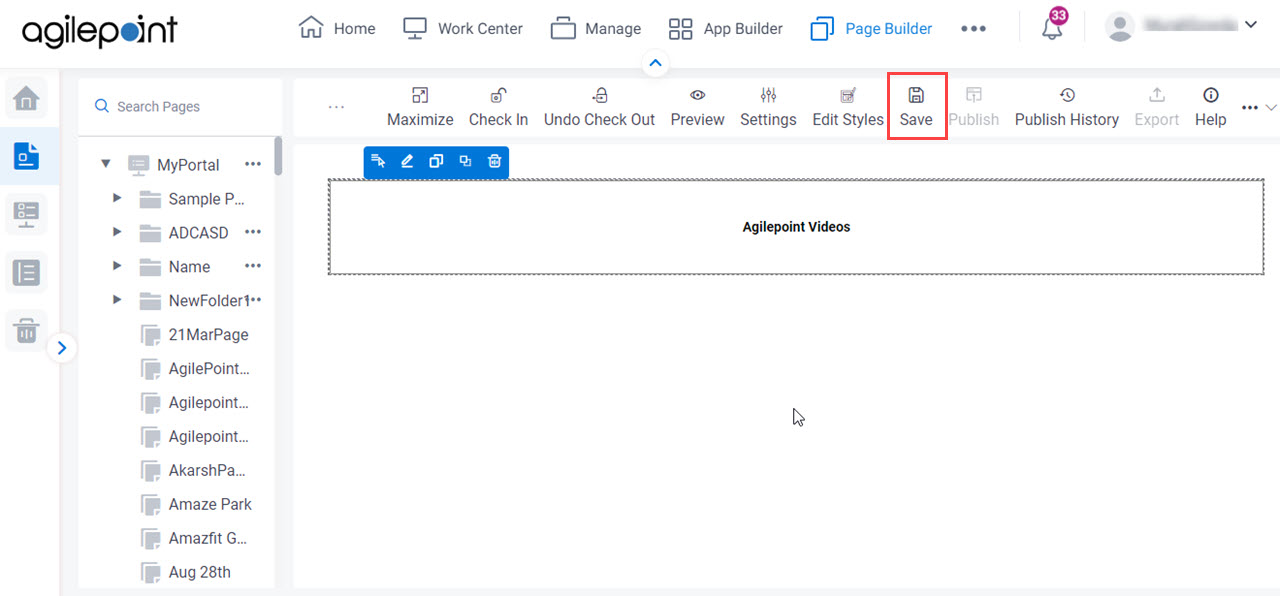 Save Button Widget Page