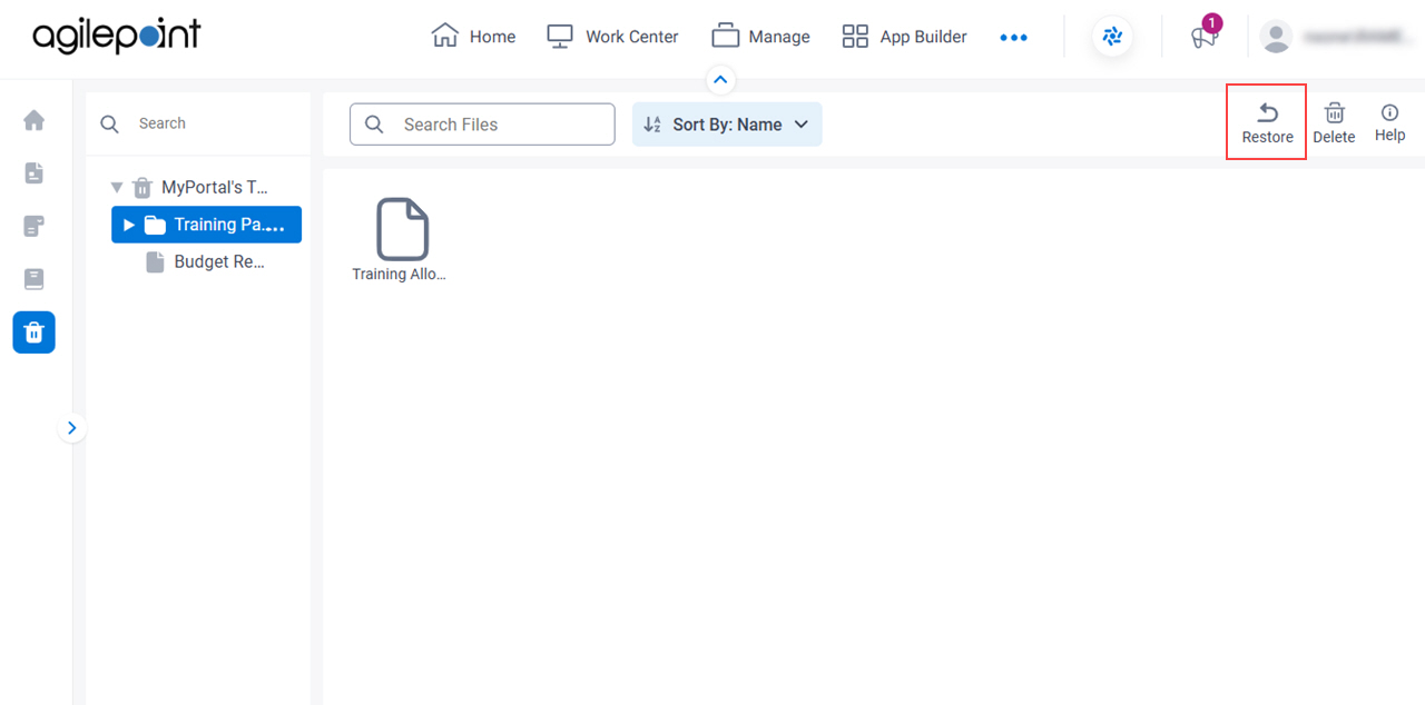 Click Restore Folder