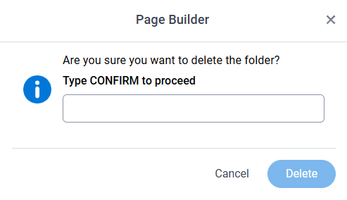 Delete Folder screen