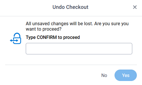 Undo Check Out screen