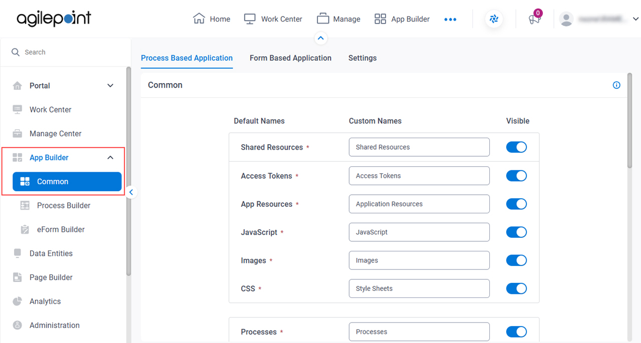 Click App Builder Common Settings
