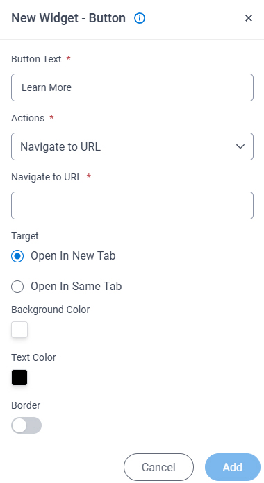 Button Widget screen