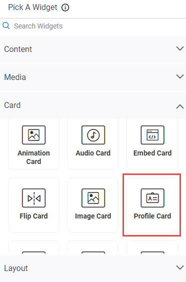 Profile Card Widget