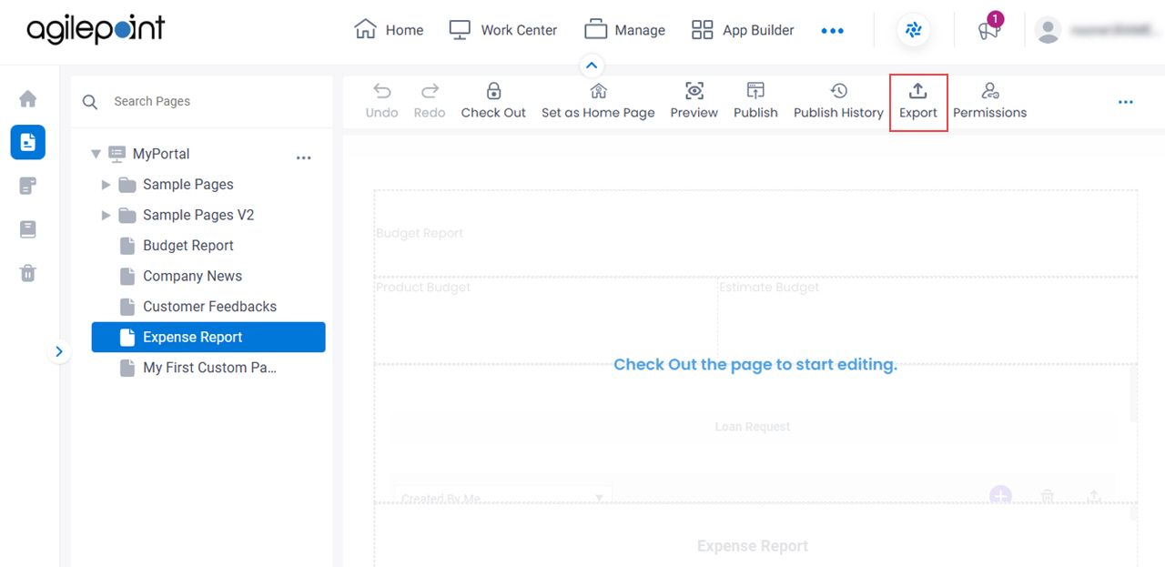 Click Export