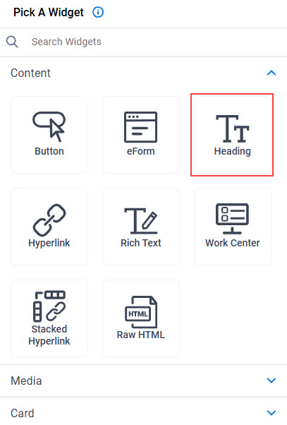 Click Heading Widget