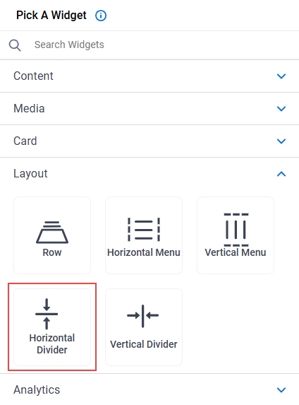Click Horizontal Divider Widget