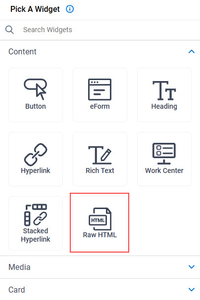 Click Raw HTML Widget