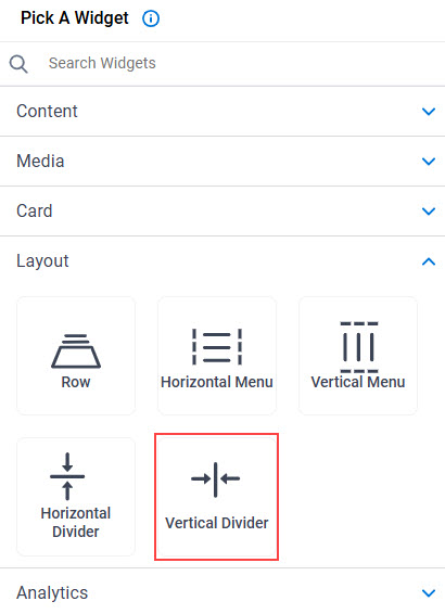 Click Vertical Divider Widget