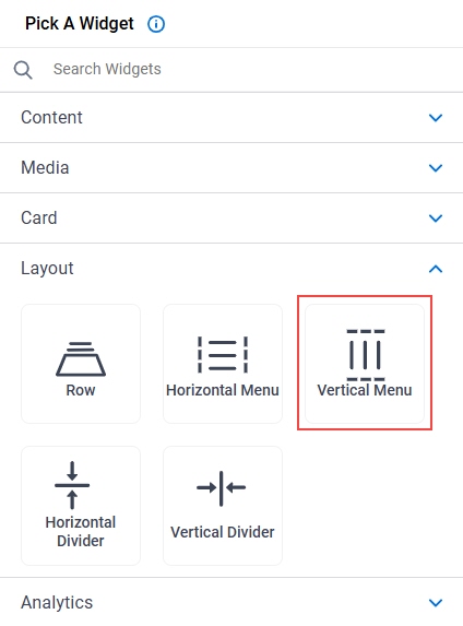 Click Vertical Menu Widget