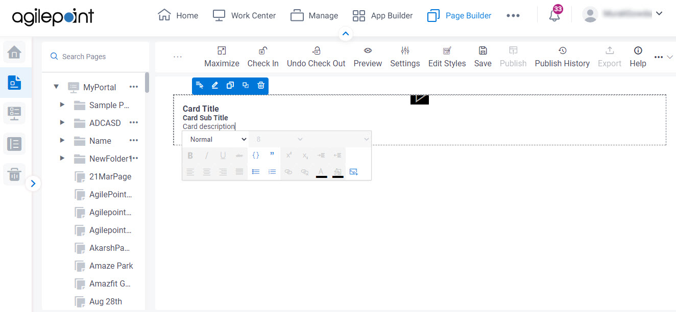 Audio Card Widget Enter Value