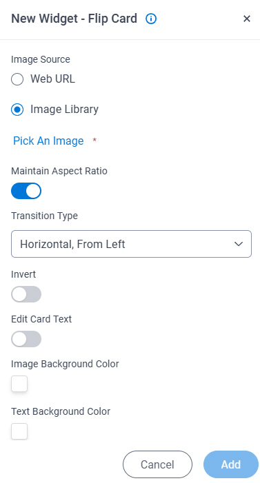 Flip Card Widget screen