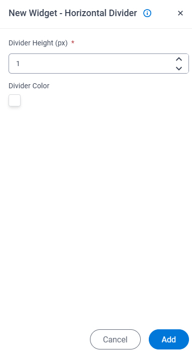 Horizontal Divider Widget screen