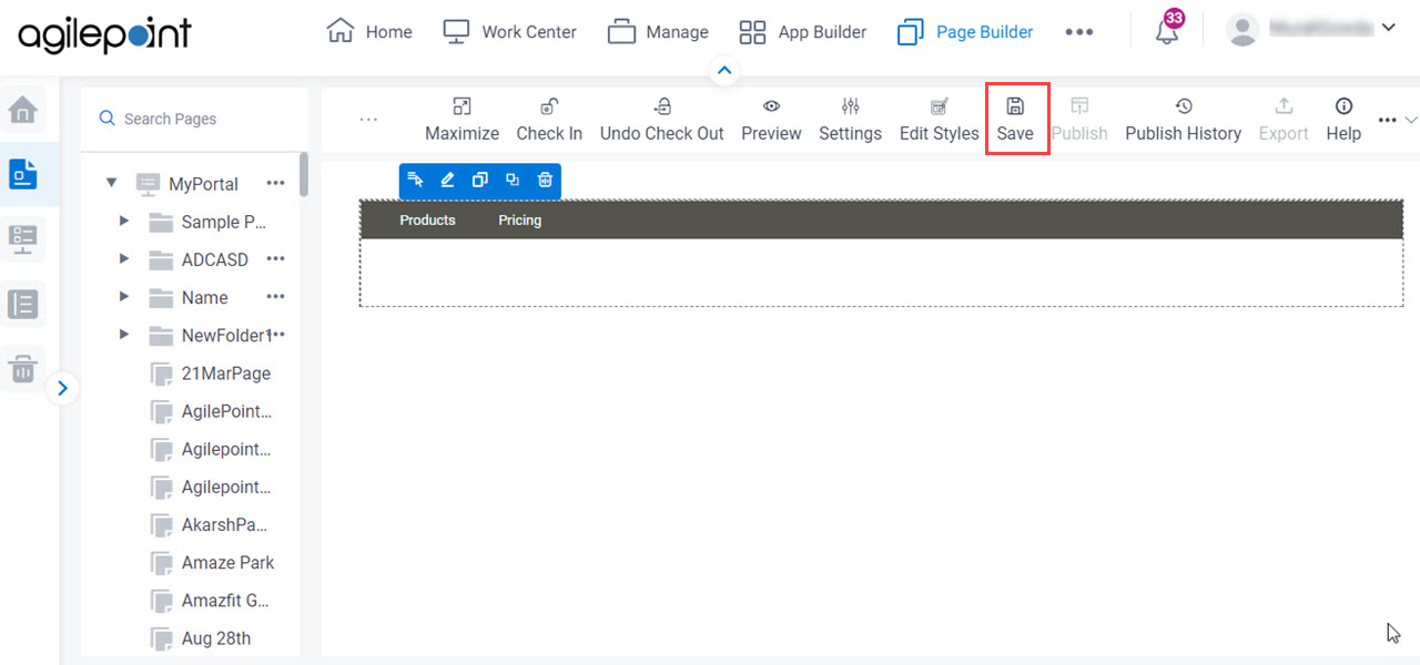 Save Custom Page