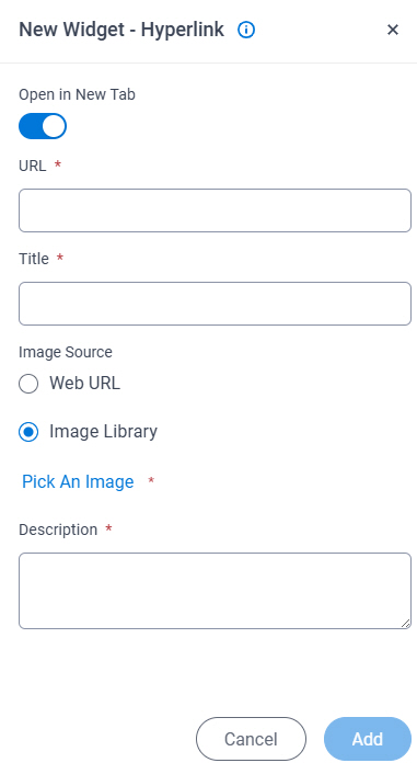 Hyperlink Widget screen