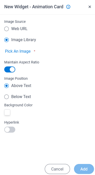 Animation Card Widget screen
