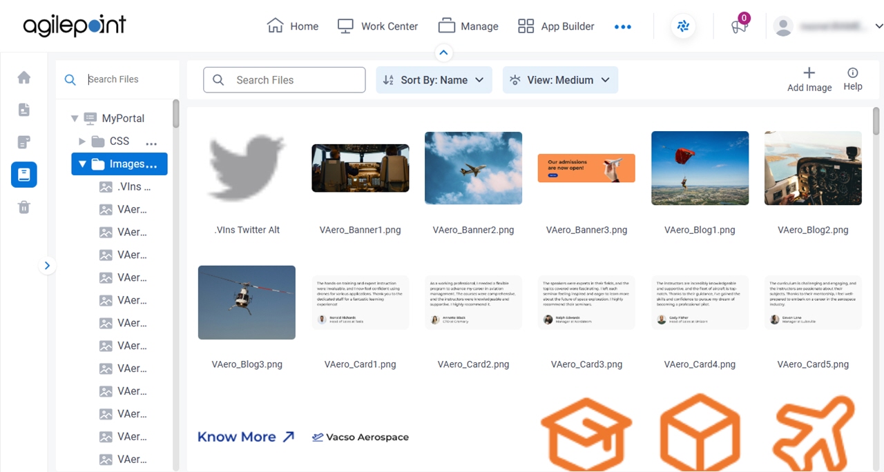 Images screen