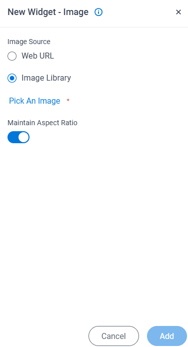 Image Widget screen
