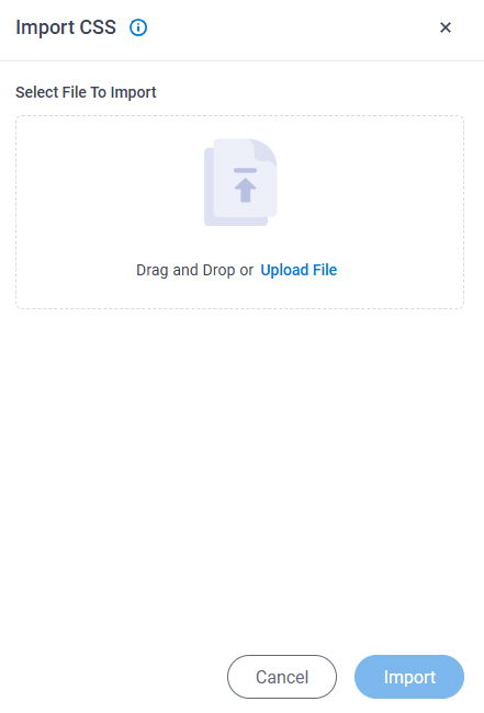 Import CSS screen