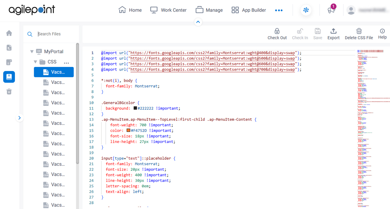 Custom CSS screen