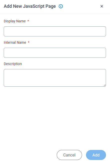 Add New JavaScript File screen
