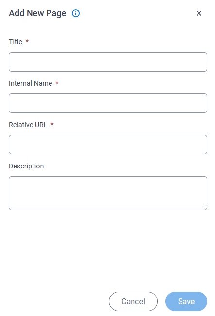 Add New Page screen