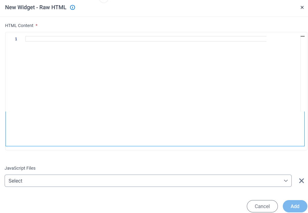 Raw HTML Widget screen