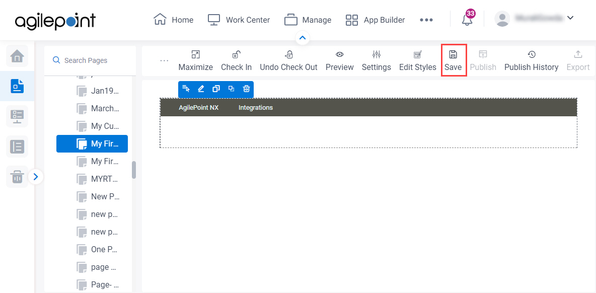 Save Horizontal Menu Widget