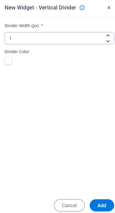 Vertical Divider Widget screen