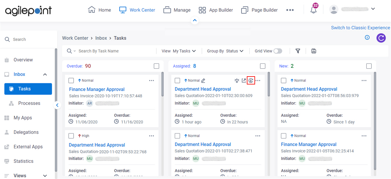 Click Reassign Task