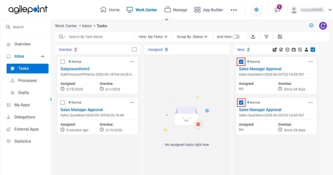 Select Multiple Tasks