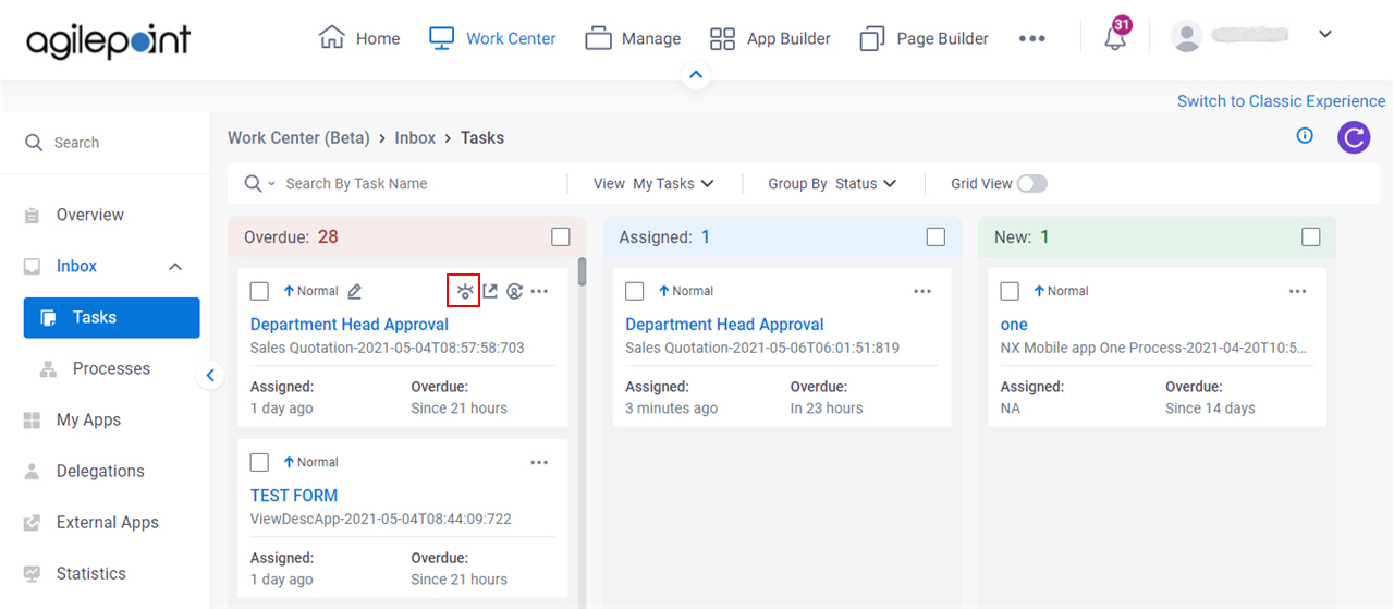 Click View Process