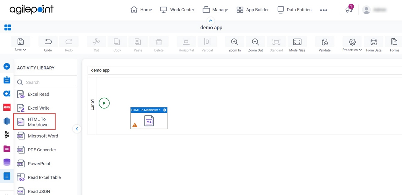 Process Activities for HTML