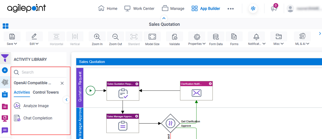 Process Activities for OpenAI Compatible LLM