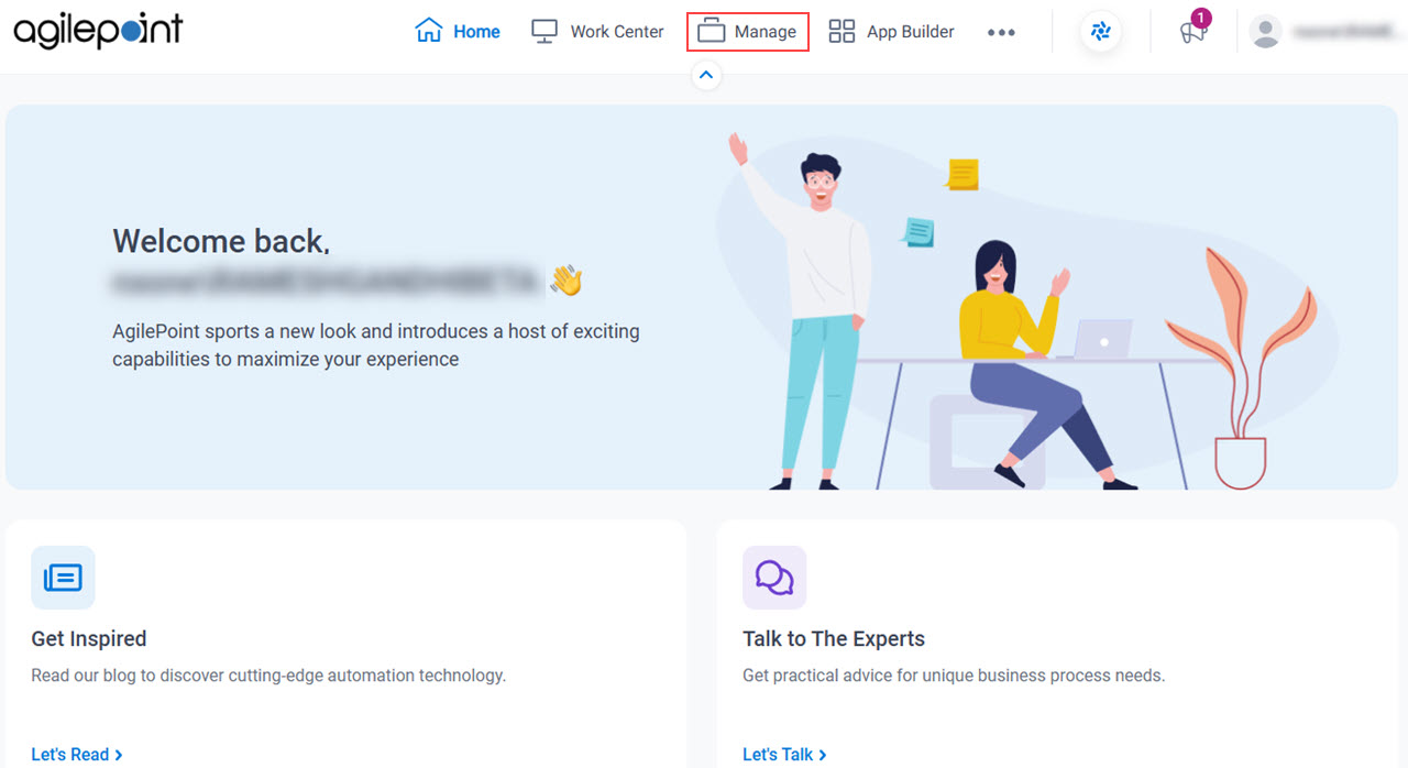Click Manage