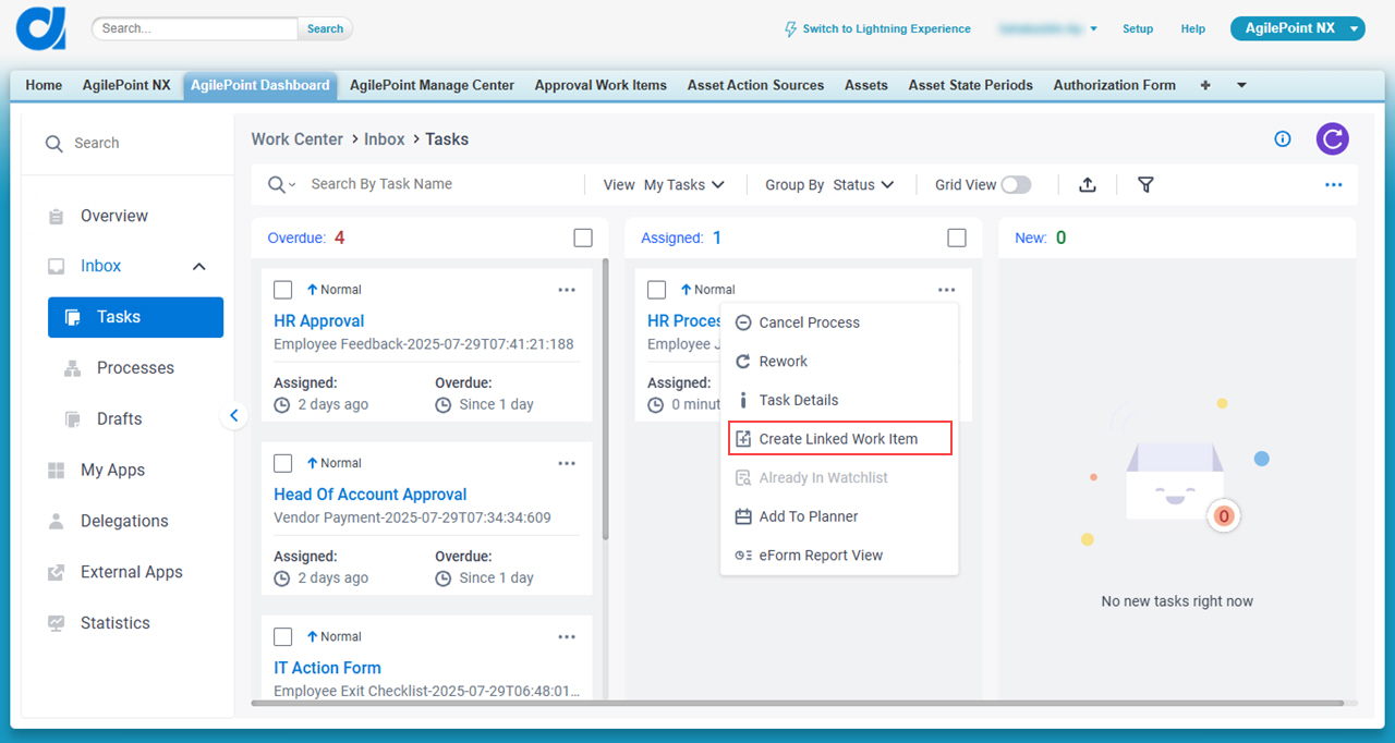 Click Create Linked Work Item