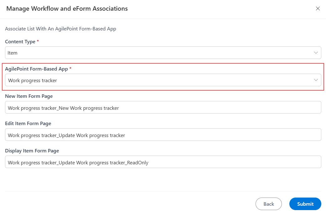 Select Form Based App